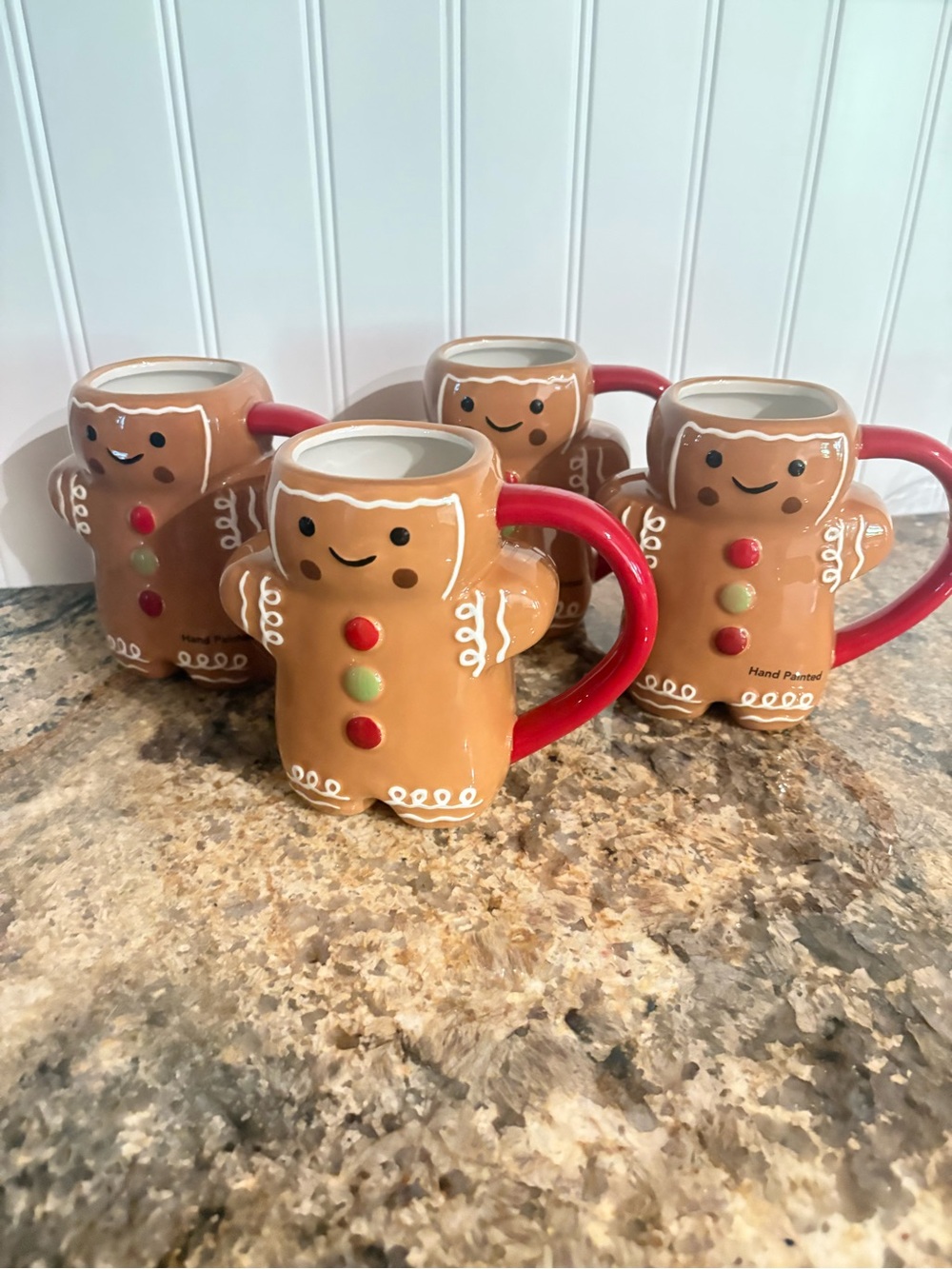 Set of 4 Gingerbread Cookie Ceramic Mug by st Nicholas square Never used